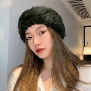 New Elegant Black Real Rabbit Fur Headband